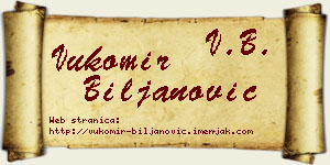 Vukomir Biljanović vizit kartica